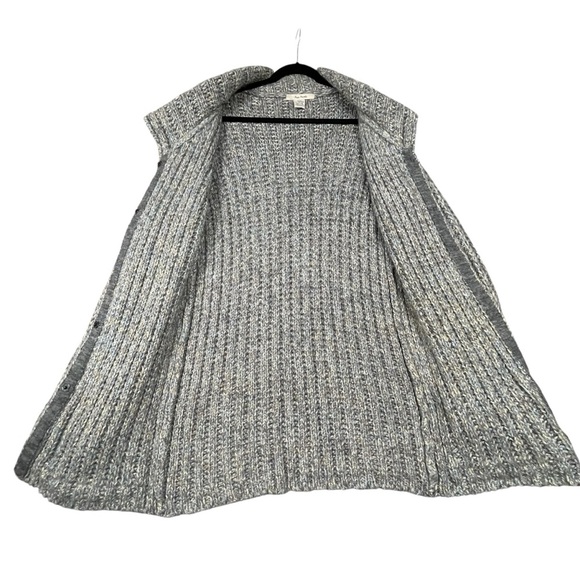 Free People Wool Blend Knitted Chunky Boxy Cozy Long Cardigan Sweater - M - Picture 3 of 16